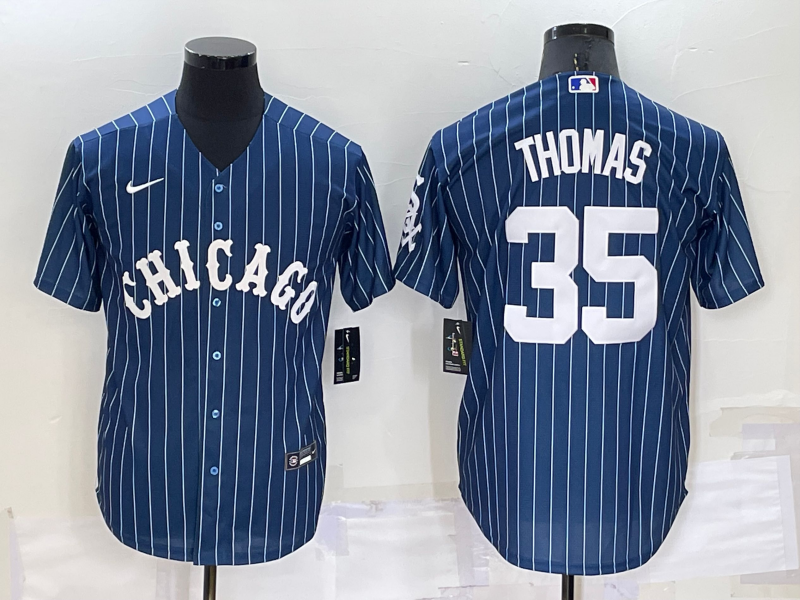 Men's Chicago White Sox #35 Frank Thomas Navy Cool Base Stitched Jersey Men's Chicago White Sox #35 Frank Thomas Navy Cool Base Stitched Jersey